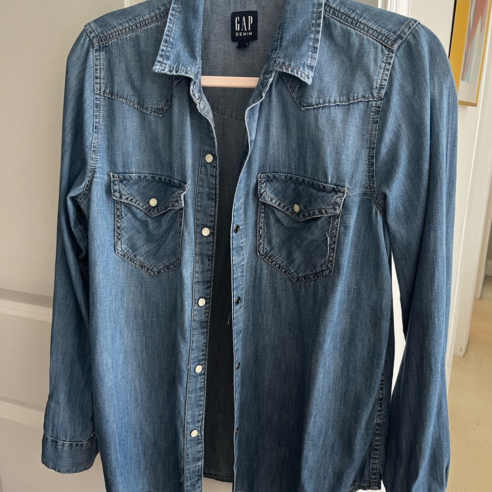 GAP Denim Blue Button-Up Shirt